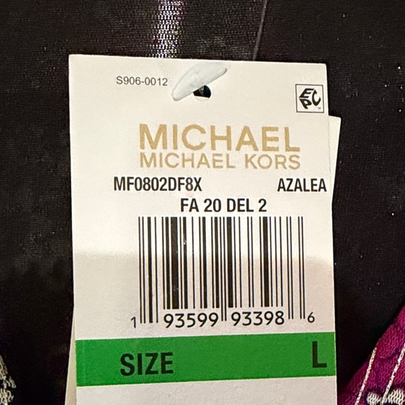 MICHAEL Michael Kors Floral Pleated Midi Dress - Purple and Black - Picture 3 of 3